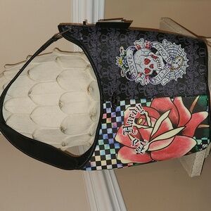 Ed Hardy Black and Ree  Bag Multicolor Tote